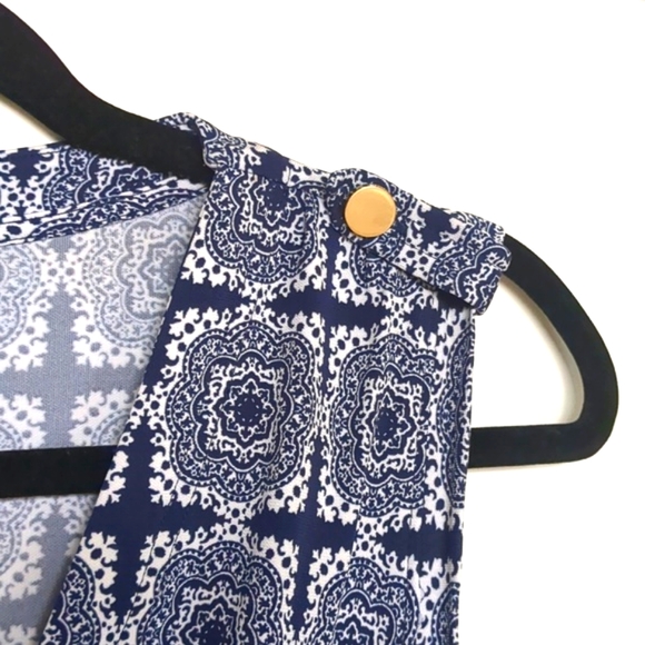 Sz XS Banana Republic Navy Blue & White Pattern Dress - Picture 4 of 5